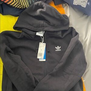 Adidas Classic Black Zip-Up Hoodie
